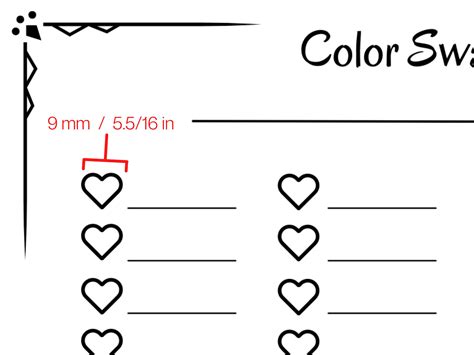 Printable Blank Color Chart 72 Color Swatch Page For Gel Etsy Hong Kong