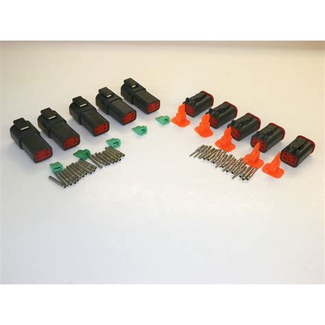5 Sets Black Deutsch Dt 4 Pin Connectors 14 16 18 Ga Awg Solid Contacts