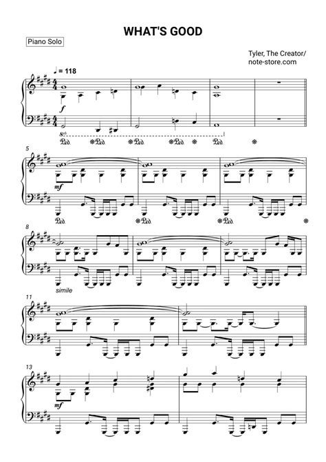 Tyler, The Creator - WHAT'S GOOD sheet music for piano download | Piano