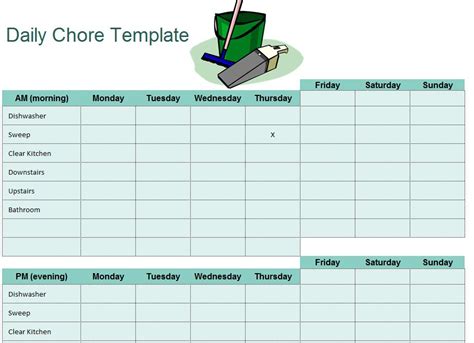 Daily Chore Template