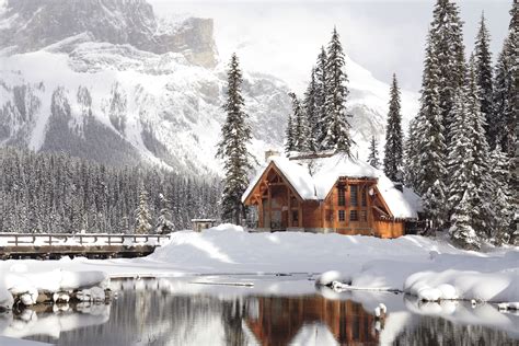 Snowy Cabin In The Woods Designelitists