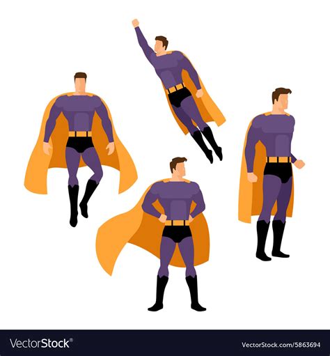 Superhero Poses Royalty Free Vector Image VectorStock
