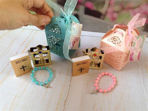 Cod Cute Bible Rosary Cross Box Christening Baptism Souvenirs