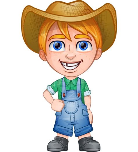 Curtis The Farms Menace A Little Boy Farmer Cartoon