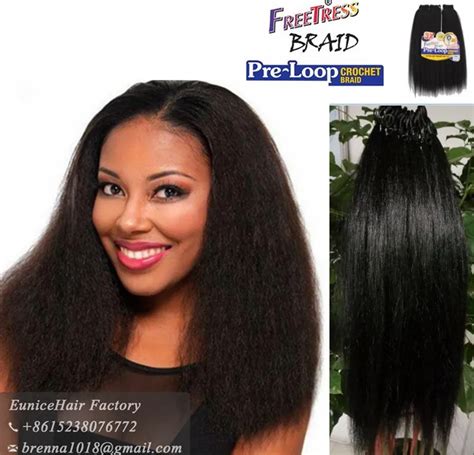 Freetress Pre Loop Crochet Braids YAKY STRAIGHT Freetress Equal Synthetic Hair Weave Crochet
