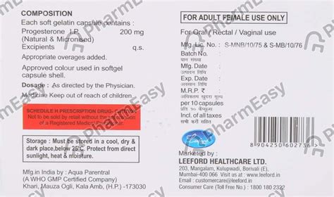Gestoford 200 Mg Oralvaginalrectal Capsule 10 Uses Side Effects