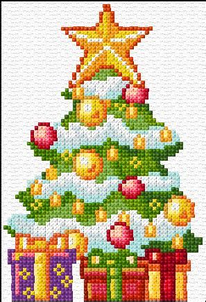 Other options are to stitch over one threads on 28 ct. Ann Logan|10 Free Patterns Online|Christmas Card|1589