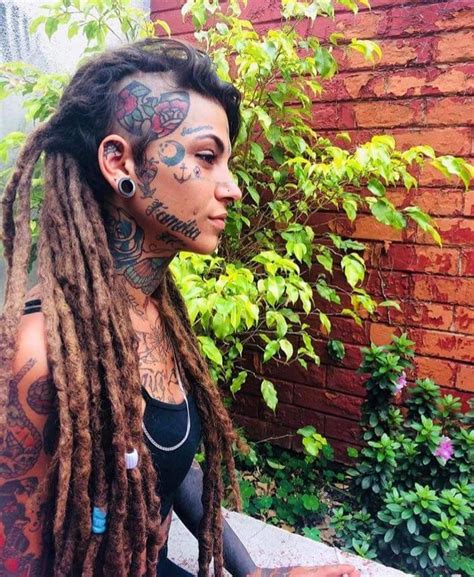 Dreadlocks Facial Tattoos Hot Tattoos Tattoed Girls Inked Girls Small Girl Tattoos