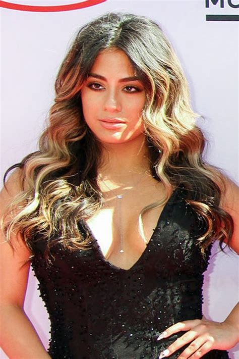 Ally Brooke Wavy Dark Brown All Over Highlights Barrel Curls Hairstyle