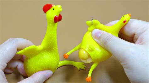 mini and big chicken lay egg squeeze toy interesting stress relief toy youtube
