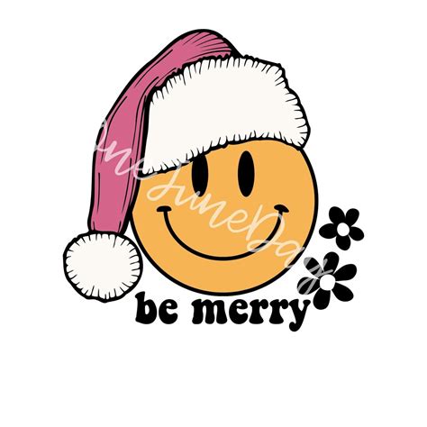 Smiley Face Santa Png For Sublimate Retro Smiley Face Sublimation