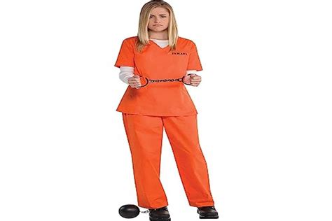 Buy Adults Orange Inmate Fancy Dress Prisoner Costume Ladies Convict