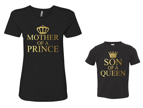 Mother Of A Prince Son Of A Queen Matching Mother And Son Etsy