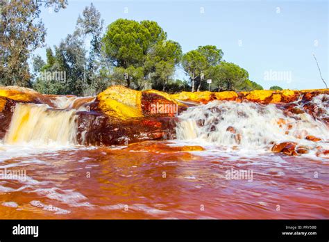 Red River Waterfall Rio Tinto Stock Photo Alamy