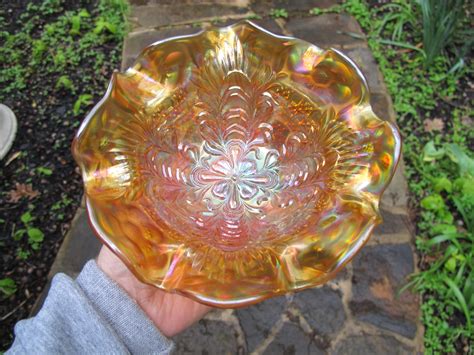 Vintage Amber Carnival Glass Bowls Glass Designs