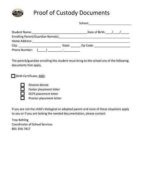 Proof Of Custody Documents Fill And Sign Printable Template Online Us Legal Forms