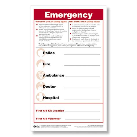 Emergency Numbers Poster Emergency Posters Emergency Contact Numbers