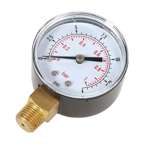 50mm Manometer 015psi 01bar Water Pressure Dial Hydraulic Pressure
