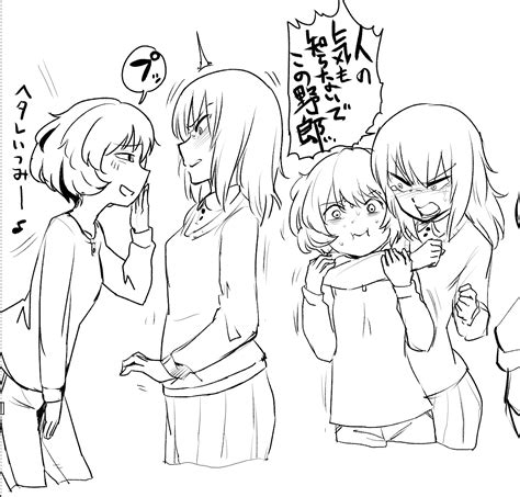Itsumi Erika And Akiyama Yukari Girls Und Panzer Drawn By Aomushi