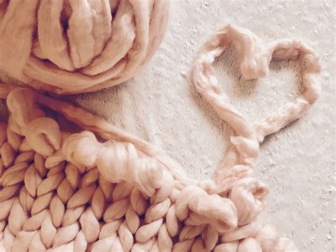 Chunky Knit Merino Wool Armknitting Armbreien Haken Breien Wol Peach