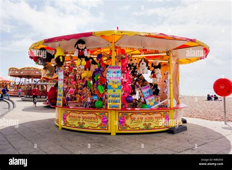 Hook A Duck Stall With Prizes Funfair Brighton East Sussex Uk Stock