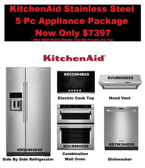 Kitchenaid Complete Kitchen Appliance Package Deal Appliance Packages
