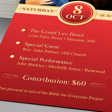 Pastor Anniversary Banquet Ticket Word Publisher Template Etsy