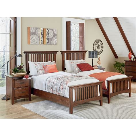 I love the extra storage in the bed. Modern Mission Double Twin Bedroom Set with 2 Nightstands ...