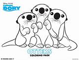 Coloring Dory Pages Otters Kids sketch template