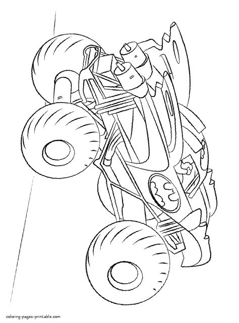 Batman monster truck coloring pages || COLORING-PAGES-PRINTABLE.COM