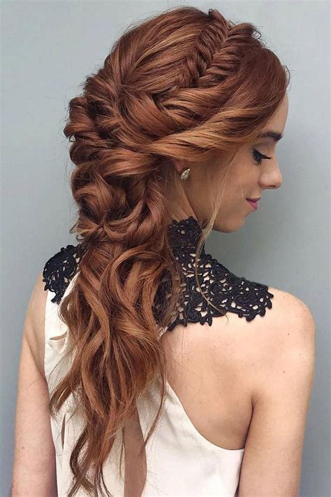 Braided Wedding Hair Crown Unique Half Up Hald Down With Curls On Long