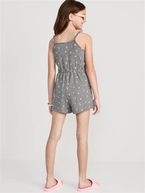 Printed Tie Front Keyhole Cami Romper For Girls Old Navy