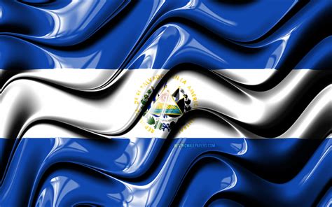 Download Wallpapers Salvadoran Flag 4k North America 3d Art National Symbols El Salvador 3d