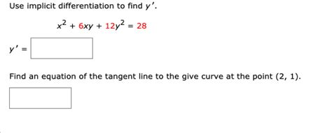 Solved Use Implicit Differentiation To Find Y X2 6xy Chegg