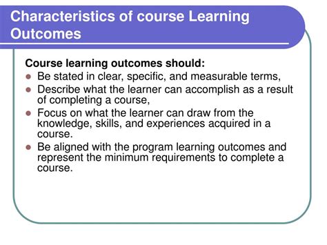 Ppt Program Objectives And Learning Outcomes Powerpoint Presentation