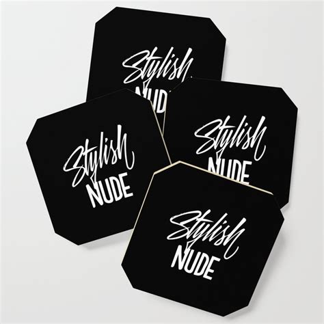Stylish Nude Handlettering Text White Version Coaster By Duukster