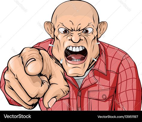Angry Bald Man Cartoon