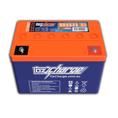 12v 44ah Gel Deep Cycle Battery Ozcharge