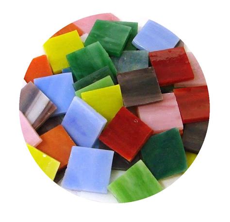 3 4 Opaque Stained Glass Chips Assortment 48 Pieces Delphi Glass