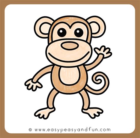 How To Draw A Monkey Step By Step Drawing Guide Easy Peasy And Fun