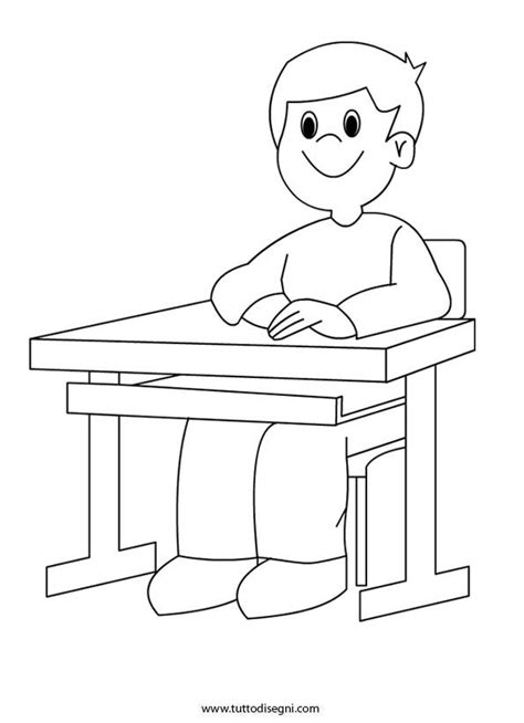 Nel sito ci sono oltre 42mila disegni per bambini gratis e pronti da stampare ! Bambino seduto al banco di scuola - Tutto Disegni ...