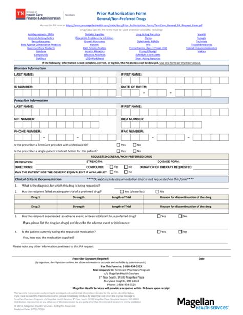 tennessee medicaid prior authorization form  eforms