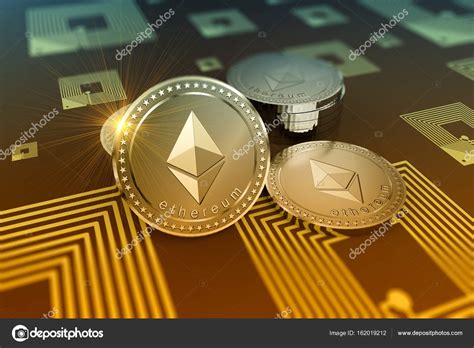 Shiny Ethereum Crypto Currency Background Stock Editorial Photo