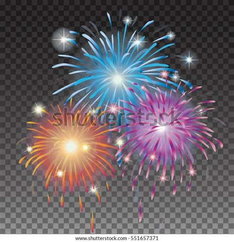 Fireworks Poster Christmas Decoration Carnival Vector Stock Vector