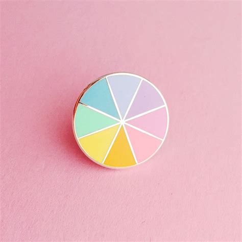 Pastel Colourwheel Enamel Pin Badge Pastel Rainbow Lapel Pin By