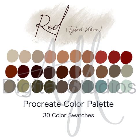 Red Taylors Version Procreate Color Palette Inspired By Etsy In 2023