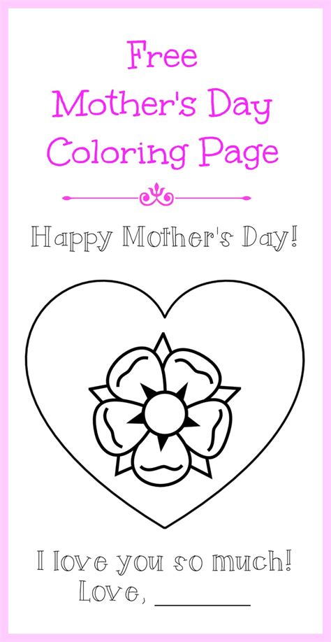 Black and white block letters for kids to color. FREE Mother's Day Coloring Page