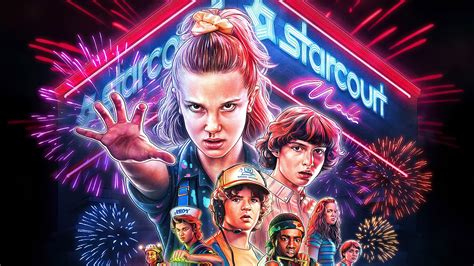 Cast With Abstract Backdrop Stranger Things K