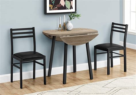 Monarch Specialties Round Drop Leaf Table And 2 Chairs