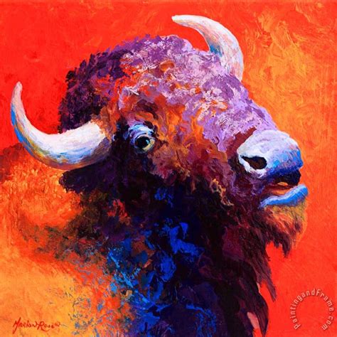 Marion Rose Bison Attitude Painting Bison Attitude Print For Sale